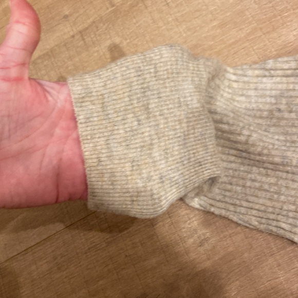 Mango slight cropped boxy neutral ribbed  sweater turtleneck - Picture 5 of 6